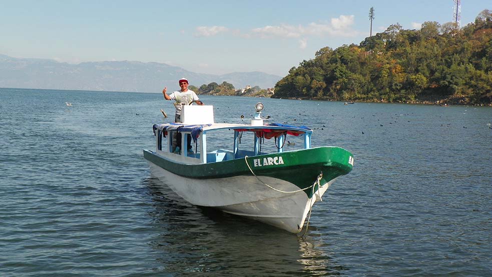 Boats on Lake Atitlan